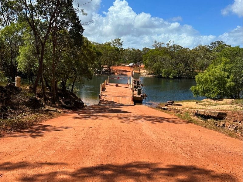 The Jardine Rive Ferry crossing to Cape York