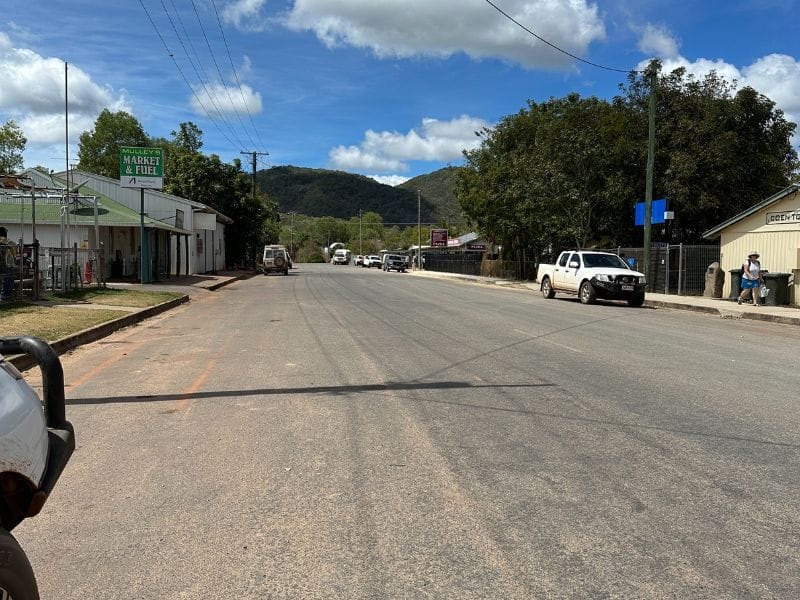 Facing north in the main street of Coen