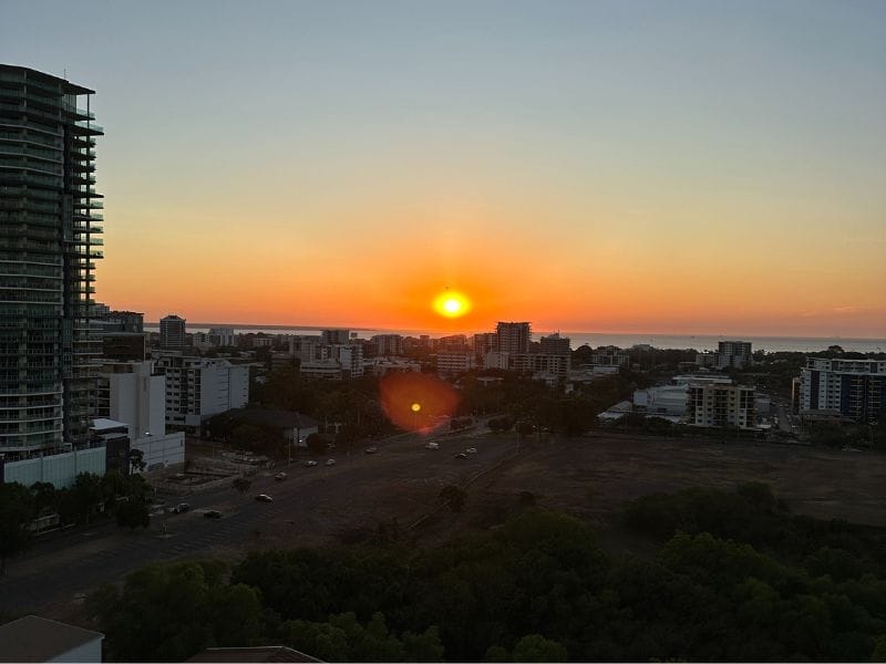 Darwin's Zen Bar at sunset